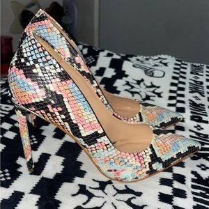 Pastel Snake Skin Heels